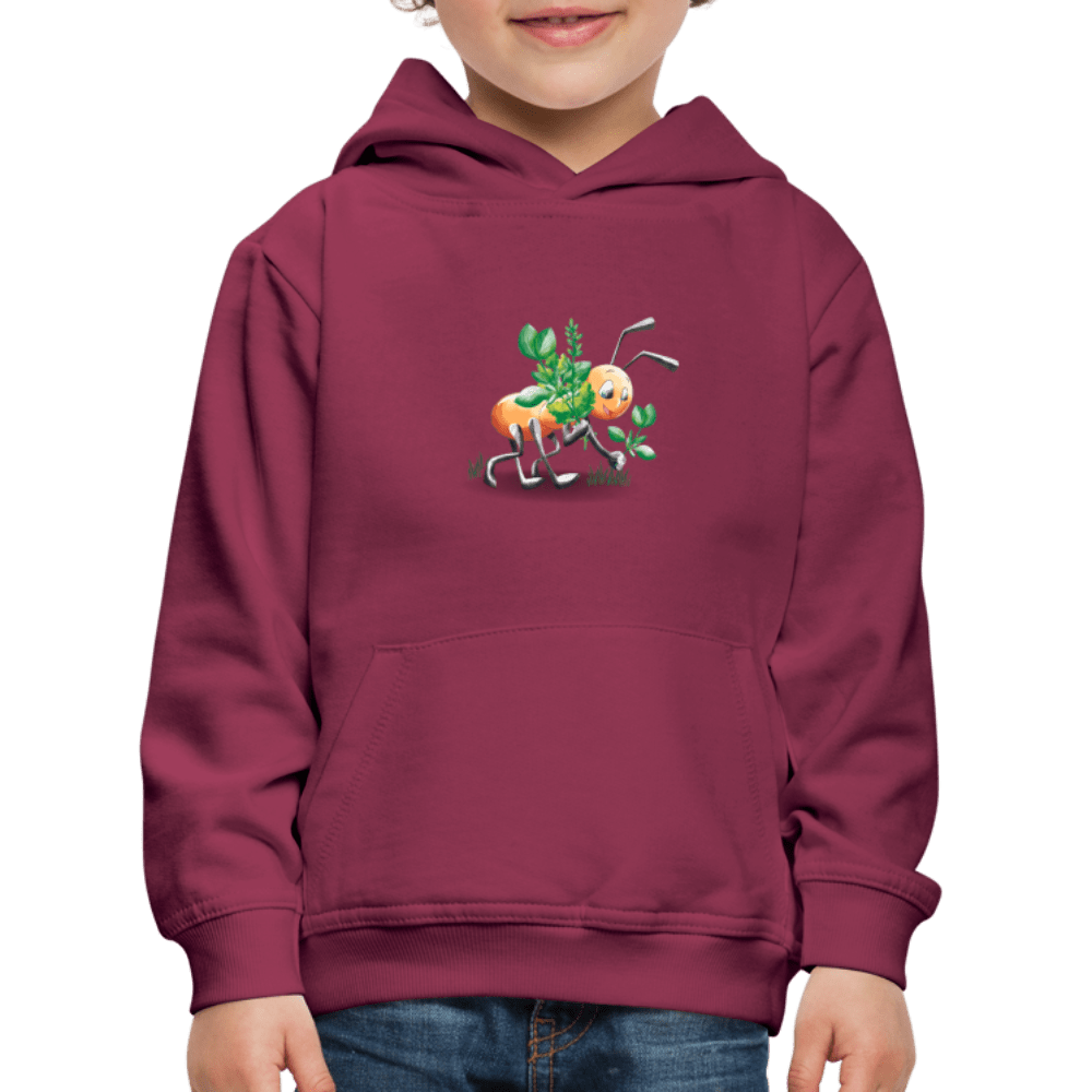 SPOD Kids' Premium Hoodie | Spreadshirt 654 bordeaux / 98/104 (3-4 Years) Magical Meadows - Hardworking Ant - Kids' Premium Hoodie