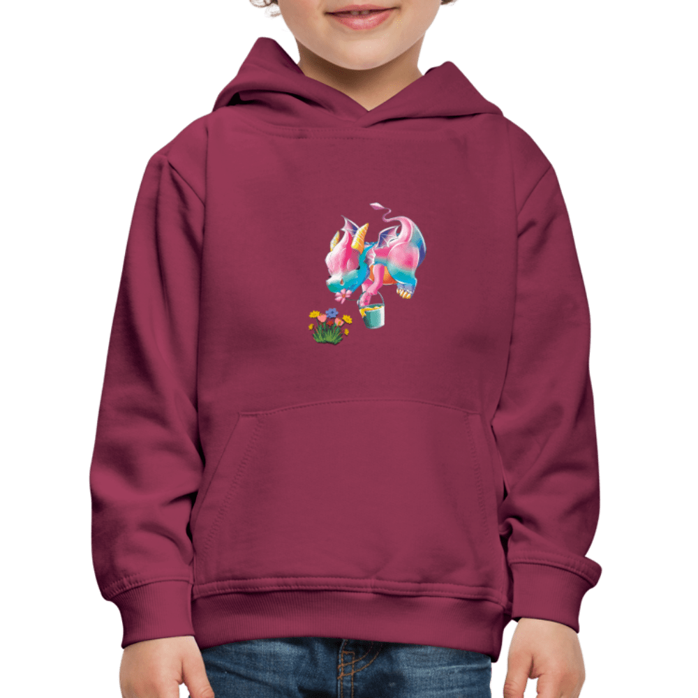 SPOD Kids' Premium Hoodie | Spreadshirt 654 bordeaux / 98/104 (3-4 Years) Magical Meadows - Kaida Pollinating - Kids' Premium Hoodie