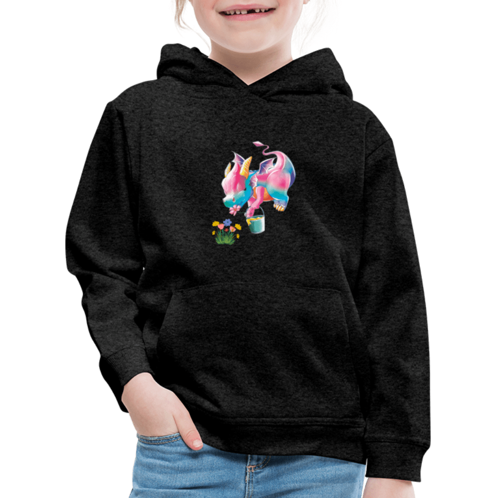 SPOD Kids' Premium Hoodie | Spreadshirt 654 charcoal grey / 98/104 (3-4 Years) Magical Meadows - Kaida Pollinating - Kids' Premium Hoodie