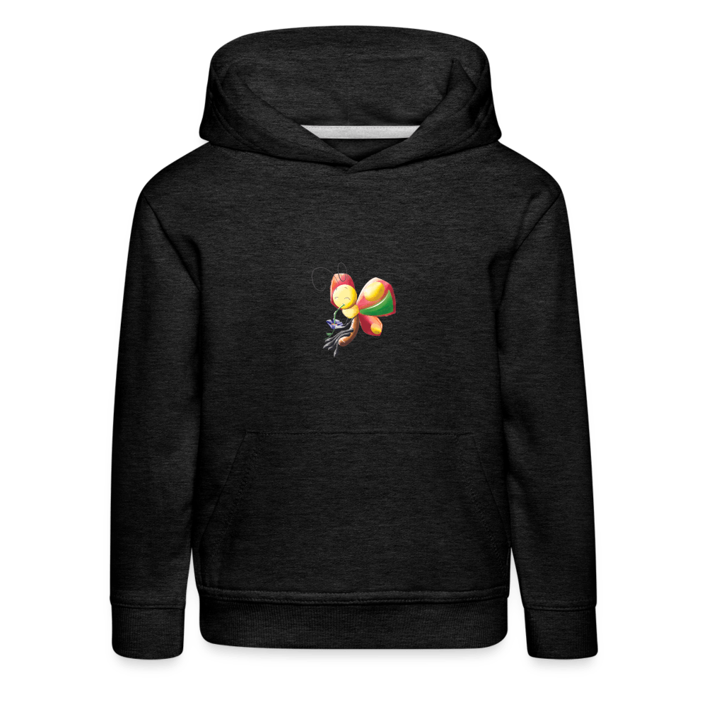 SPOD Kids' Premium Hoodie | Spreadshirt 654 charcoal grey / 98/104 (3-4 Years) Magical Meadows - Wise Butterfly - Kids' Premium Hoodie