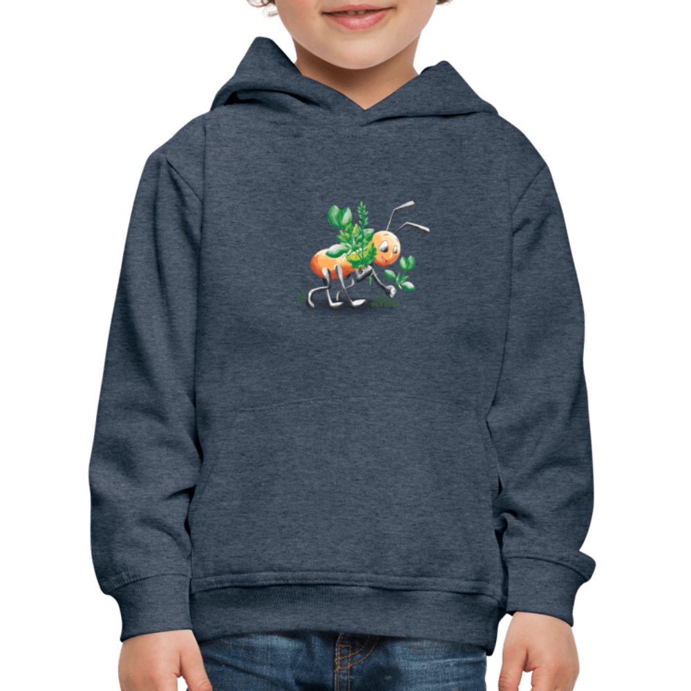 SPOD Kids' Premium Hoodie | Spreadshirt 654 heather denim / 98/104 (3-4 Years) Magical Meadows - Hardworking Ant - Kids' Premium Hoodie