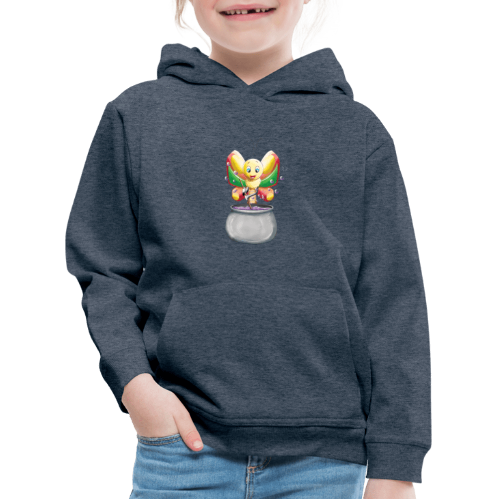 SPOD Kids' Premium Hoodie | Spreadshirt 654 heather denim / 98/104 (3-4 Years) Magical Meadows - Magic Butterfly - Kids' Premium Hoodie