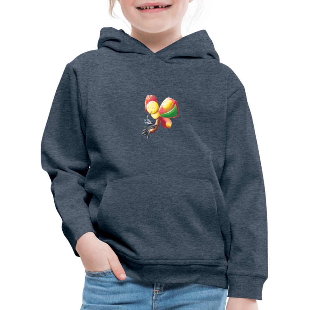 SPOD Kids' Premium Hoodie | Spreadshirt 654 heather denim / 98/104 (3-4 Years) Magical Meadows - Wise Butterfly - Kids' Premium Hoodie