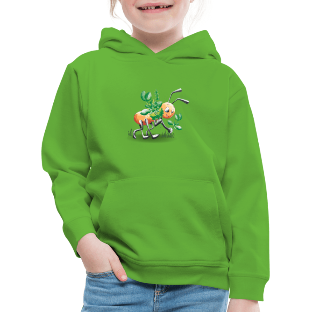 SPOD Kids' Premium Hoodie | Spreadshirt 654 light green / 98/104 (3-4 Years) Magical Meadows - Hardworking Ant - Kids' Premium Hoodie