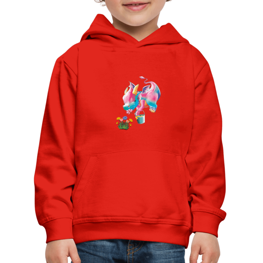 SPOD Kids' Premium Hoodie | Spreadshirt 654 red / 98/104 (3-4 Years) Magical Meadows - Kaida Pollinating - Kids' Premium Hoodie