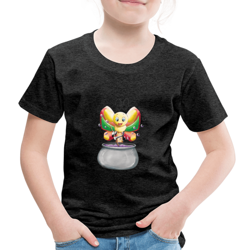 SPOD Kids' Premium T-Shirt | Spreadshirt 814 charcoal grey / 98/104 (2 Years) Magical Meadows - Magic Butterfly - Kids' Premium T-Shirt