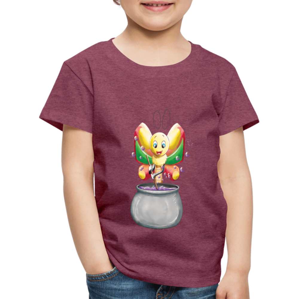 SPOD Kids' Premium T-Shirt | Spreadshirt 814 heather burgundy / 98/104 (2 Years) Magical Meadows - Magic Butterfly - Kids' Premium T-Shirt