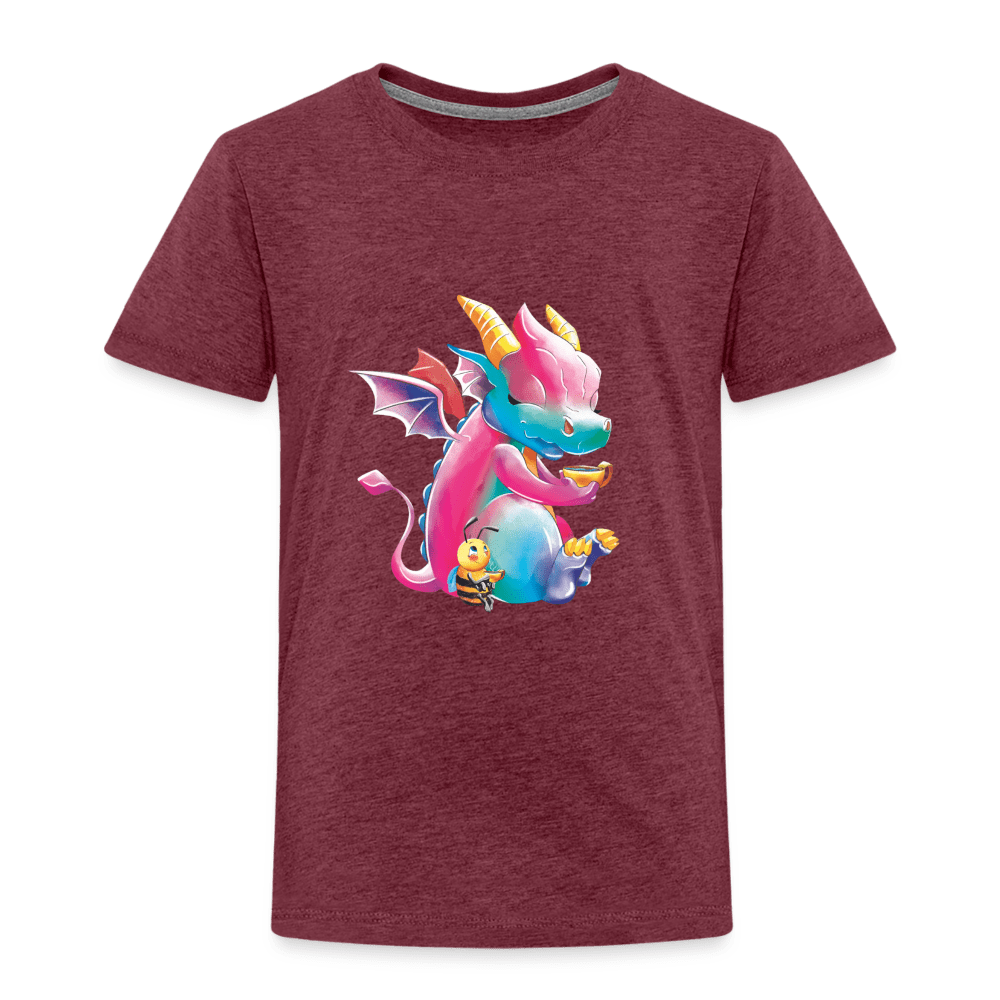 SPOD Kids' Premium T-Shirt | Spreadshirt 814 heather burgundy / 98/104 (2 Years) Magical Meadows - Tea Break - Kids' Premium T-Shirt