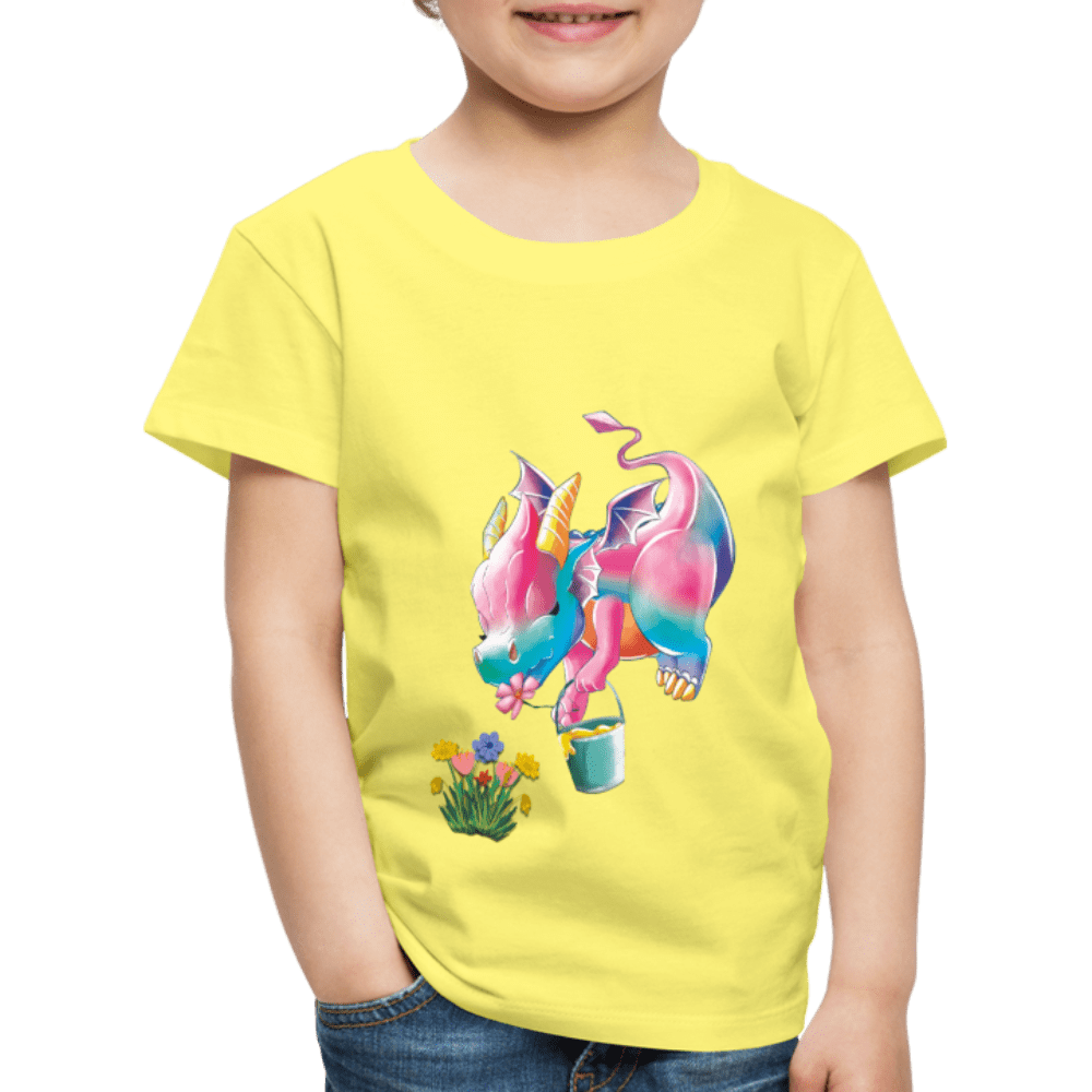 SPOD Kids' Premium T-Shirt | Spreadshirt 814 yellow / 98/104 (2 Years) Magical Meadows - Kaida's Pollinating - Kids' Premium T-Shirt
